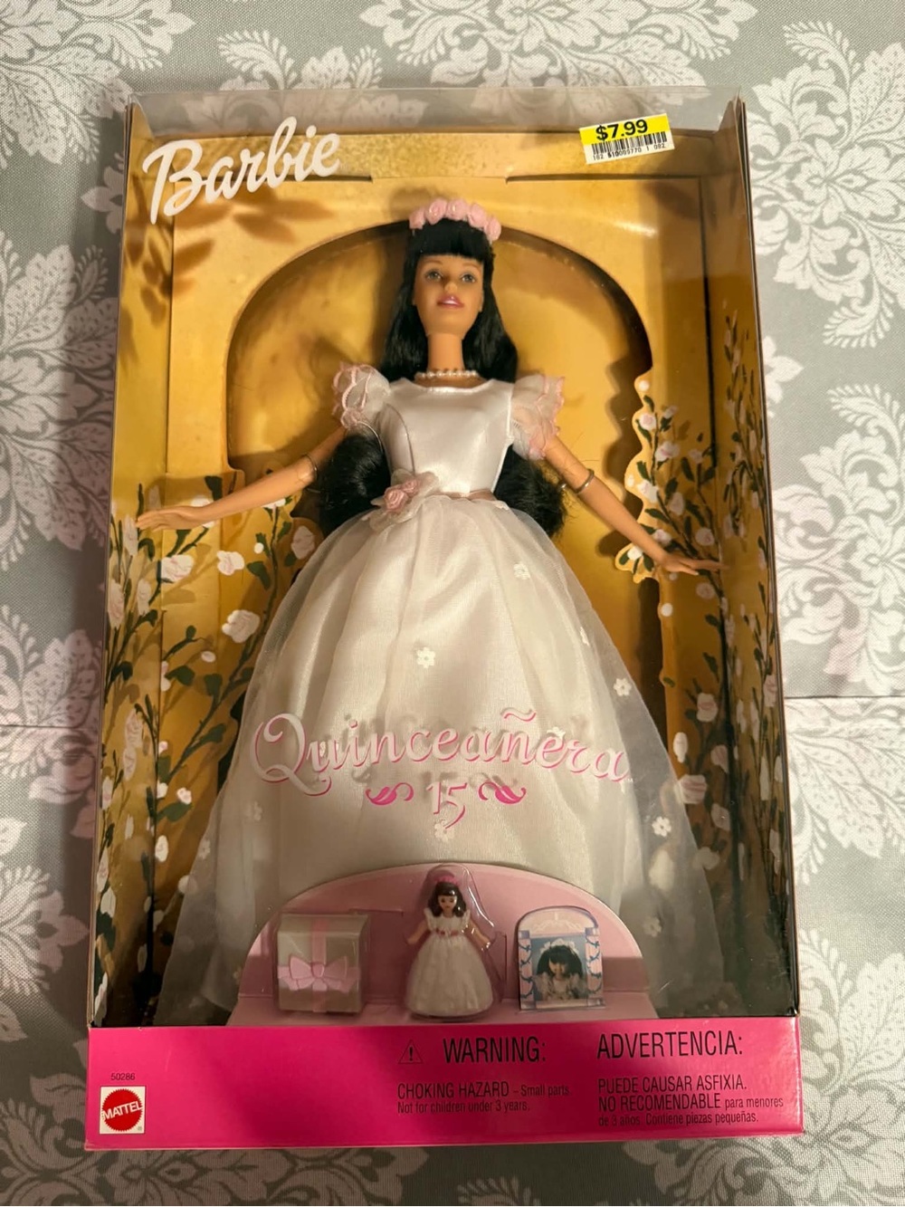 Barbie Vintage 2000 Mattel “Quinceañera Barbie” #50286 *NRFB Brunette White Gown